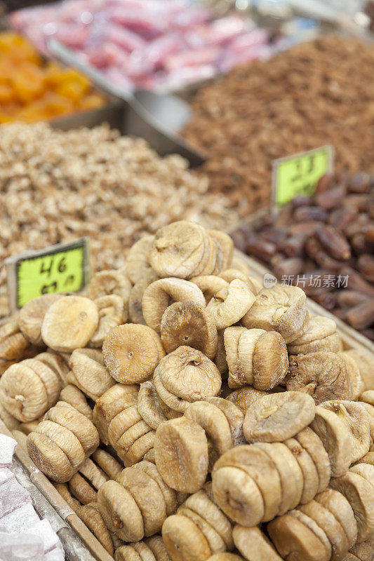 耶路撒冷Mahane Yehuda市场的香蕉干